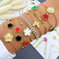 Flowers Bracelet, 18K Gold Plated Steel