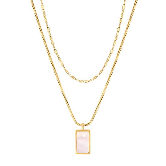 Necklace, 18K Gold Plated Steel