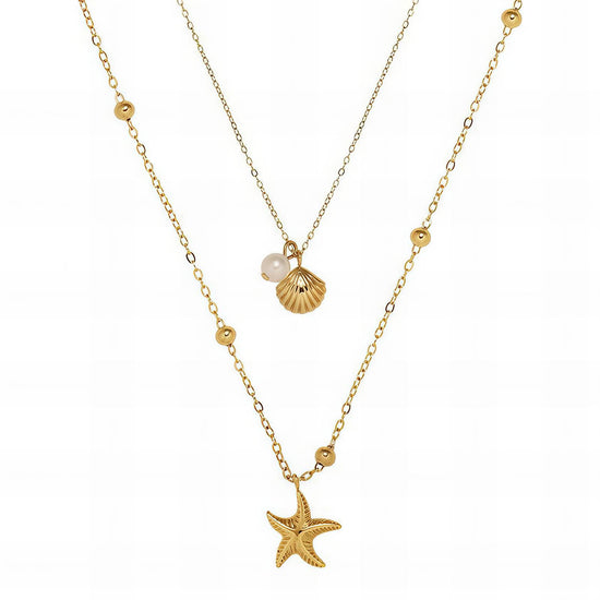 Necklace, 18K Gold Plated Steel