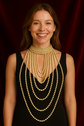Collier Multi-Rangs Perles Blanches – Style Français