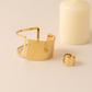 Bracelet & Bague Géométriques – Couleur Or Élégant