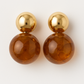 Petites Boucles d’Oreilles Goutte Ambrée – Résine & Alliage